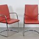 Chaises Mizar en cuir rouge par Mateo Grassi, Italie, années 1980, ensemble de 2