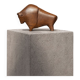 Vintage Danish Dark Teak Wood Bison Figurine, 1960s