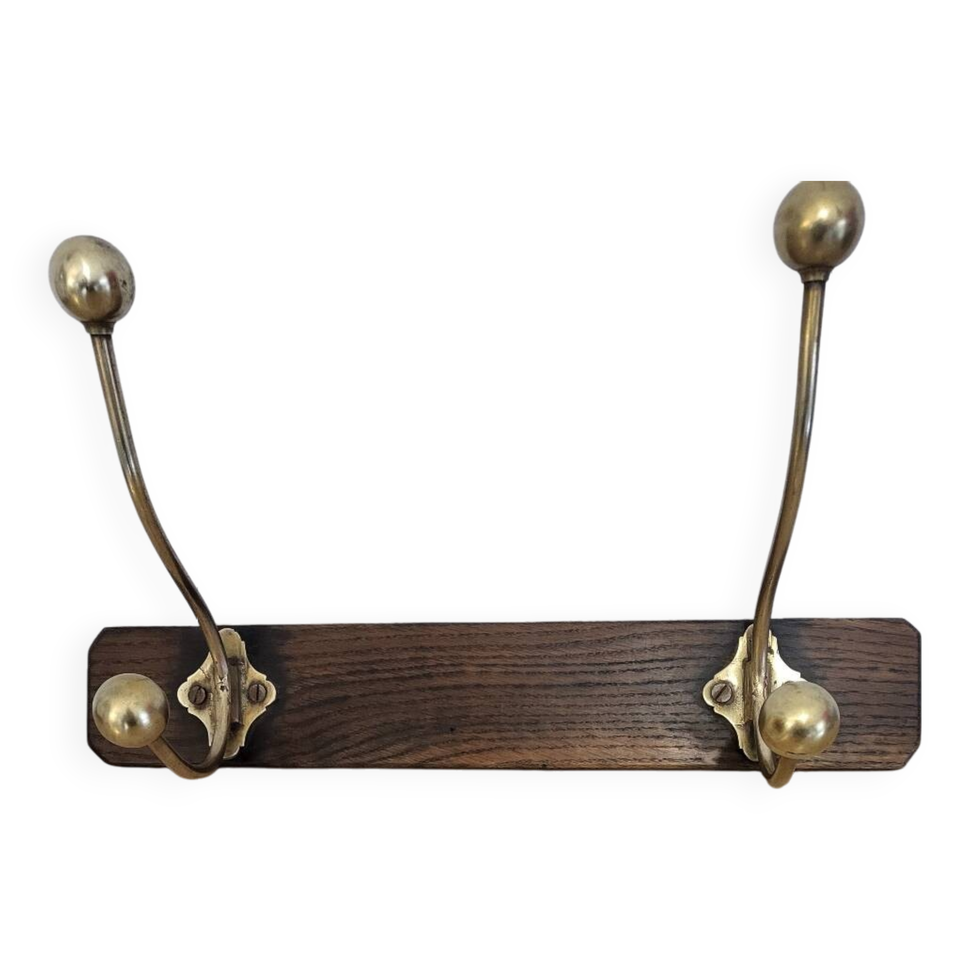 Patères bois et laiton