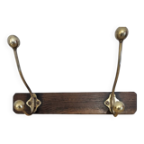 Patères bois et laiton