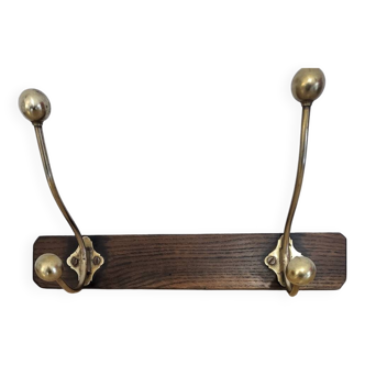 Patères bois et laiton