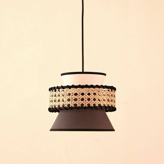 Wıcker Pendant Light, Rattan Lamp 22 cm, Light Fixture