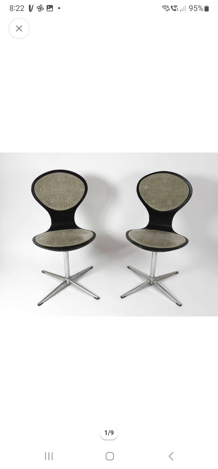 Elmar FLÖTOTTO (20th century). Pair of laminated wood chairs…