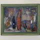 Vintage Modernists Oil Painting Still Life With Red Bottle, Signed Falck
