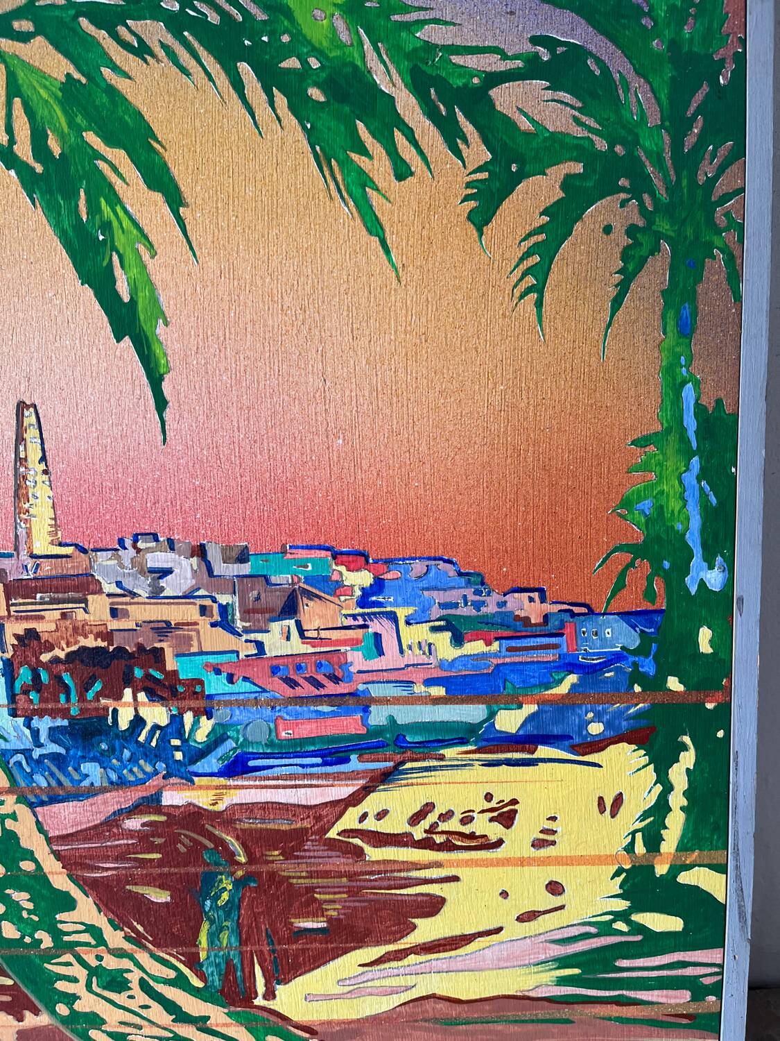 Mediterranean City, Oil on panel, signed Jean-Noël Zanetti 89