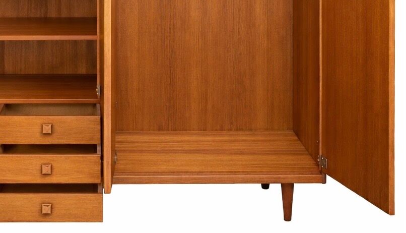 Vintage Scandinavian wardrobe in teak