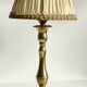 Solid brass lamp and antique lampshade