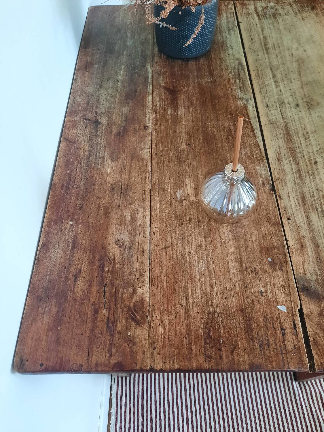 Antique farmhouse table with drawer