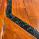Tale basse vintage en bois massif et marqueterie de marbre