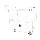 Desserte en plexiglas et laiton années 70/80