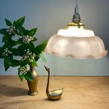 Vintage pendant lamp in pink opaline