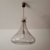 Designer drop pendant in blown and bubbled glass, Capital Lighting