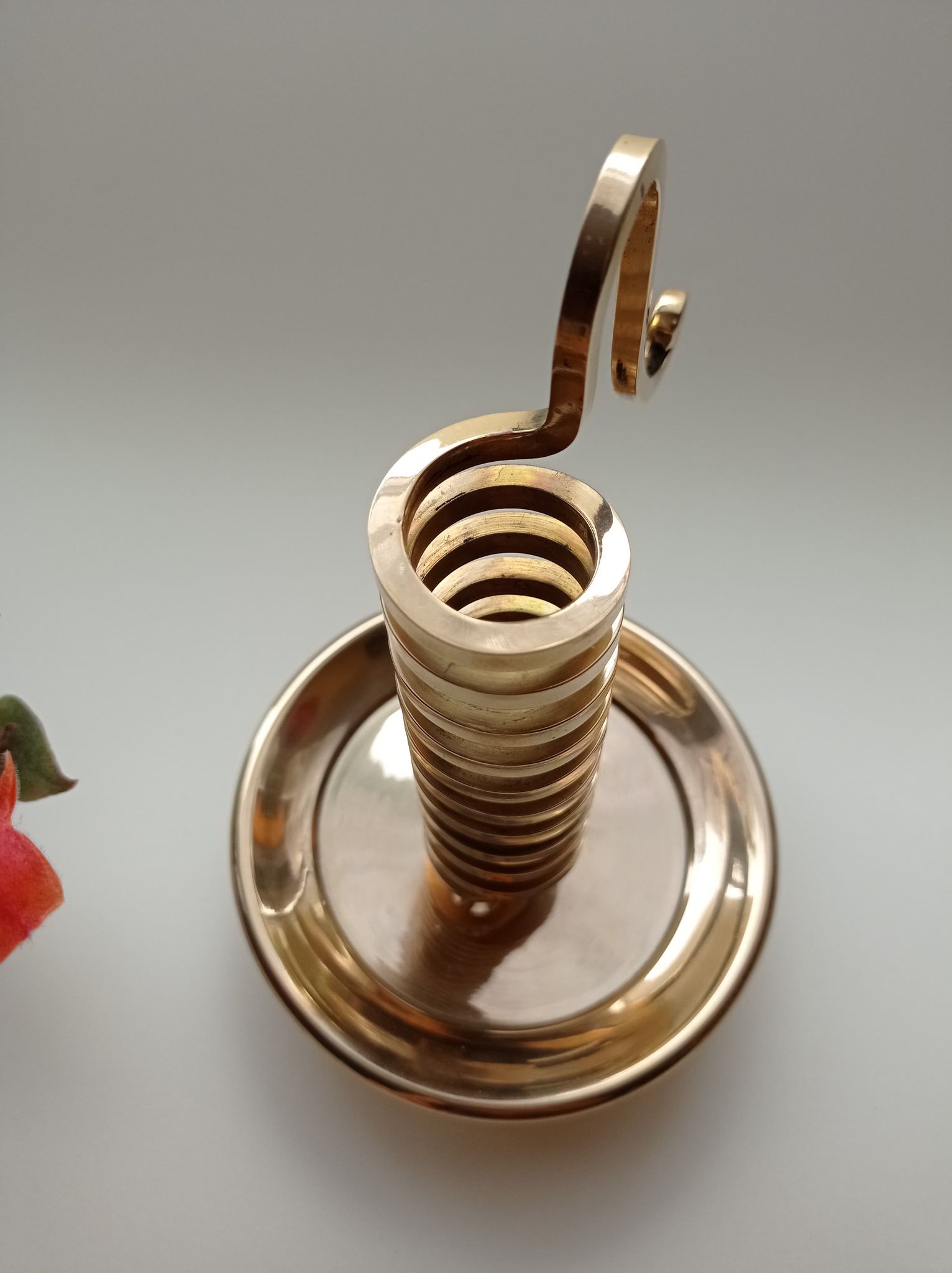Golden brass candlestick from the 70's