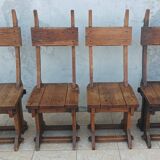 Set of table and 4 mountain chairs in solid oak