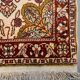 Fine Turkish Hereke silk rug 37x55 cm vintage ivory floral medallion 2540