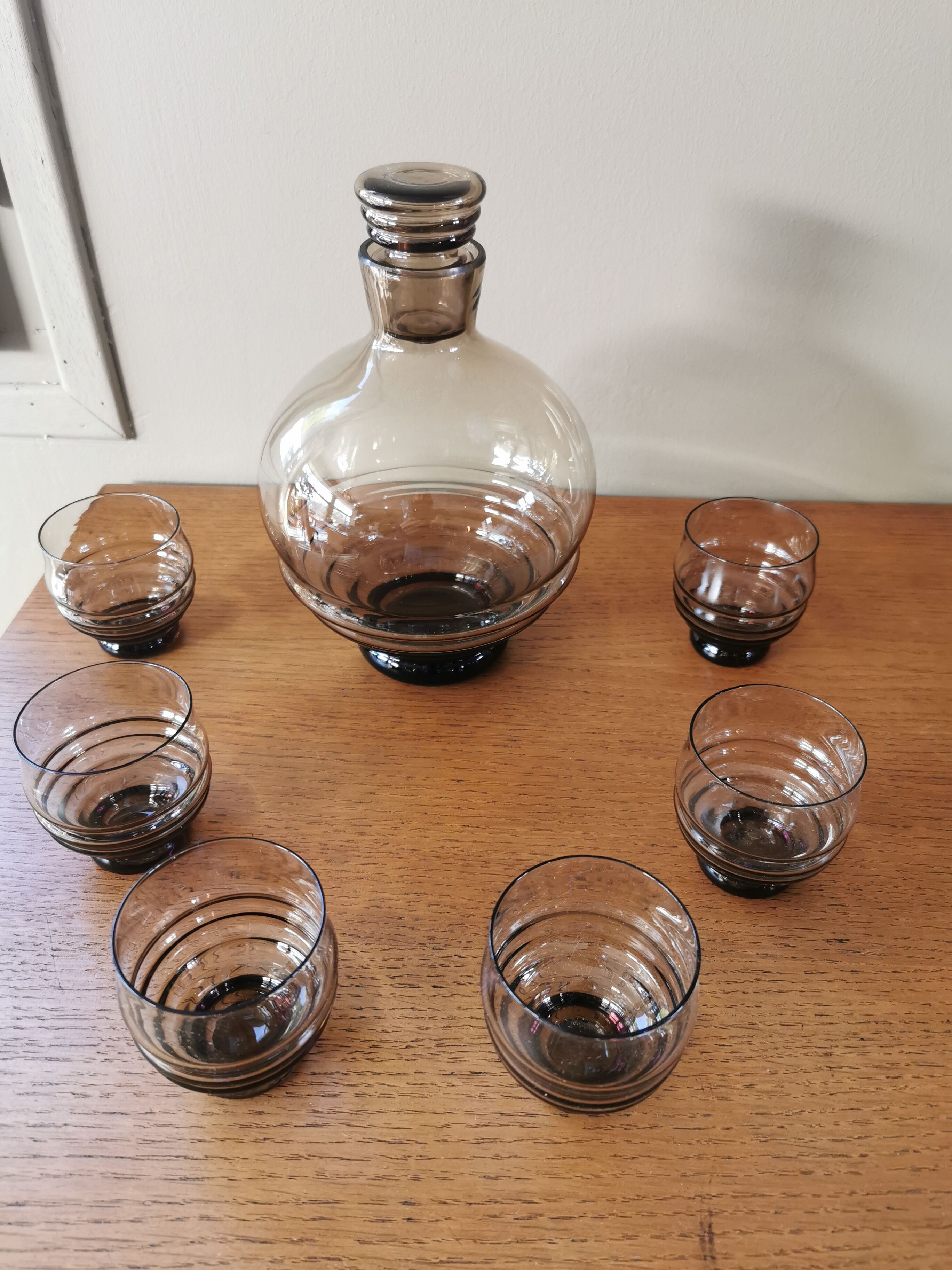 Carafe set and art deco glasses