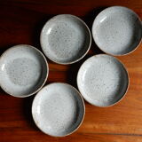 5 dessert plates in grey sandstone