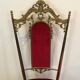 Suite de 4 chaises en laiton et velours rouge