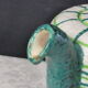 Vintage white ceramic teapot with green stripes marked Cerart Monaco
