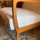 Fauteuil vintage bois et tissu