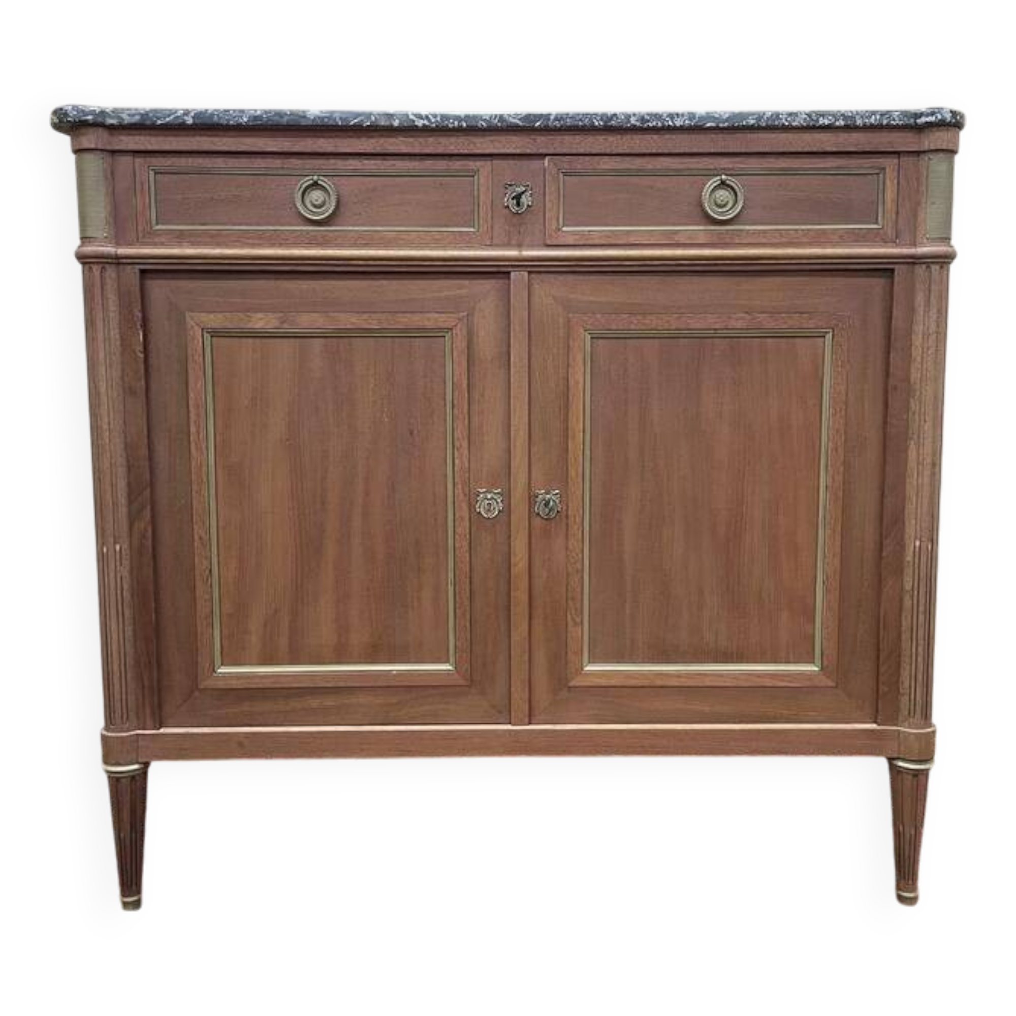 Buffet bas de style Louis XVI en acajou et marbre