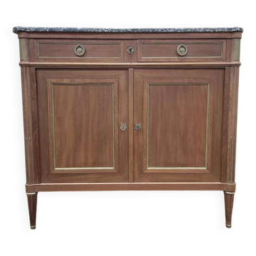 Buffet bas de style Louis XVI en acajou et marbre