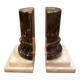 Luxury marble bookend set black and white baroque columns