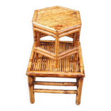 Lot de deux tables en bambou