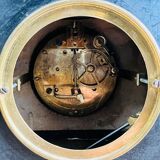 Napoleon III style fireplace clock in black marble and bronze