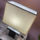 Metal lamp, black plexiglass and its original shade.