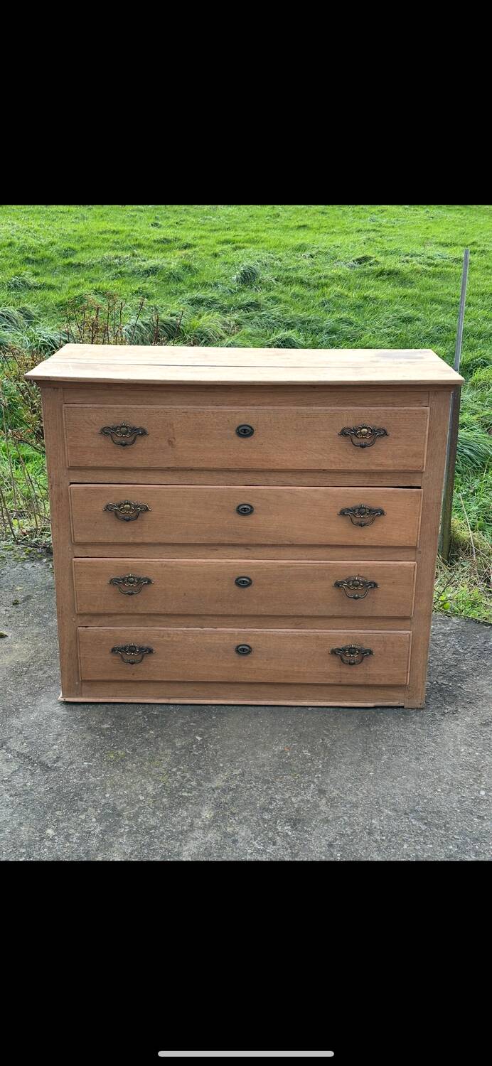 Raw wood chest of drawers