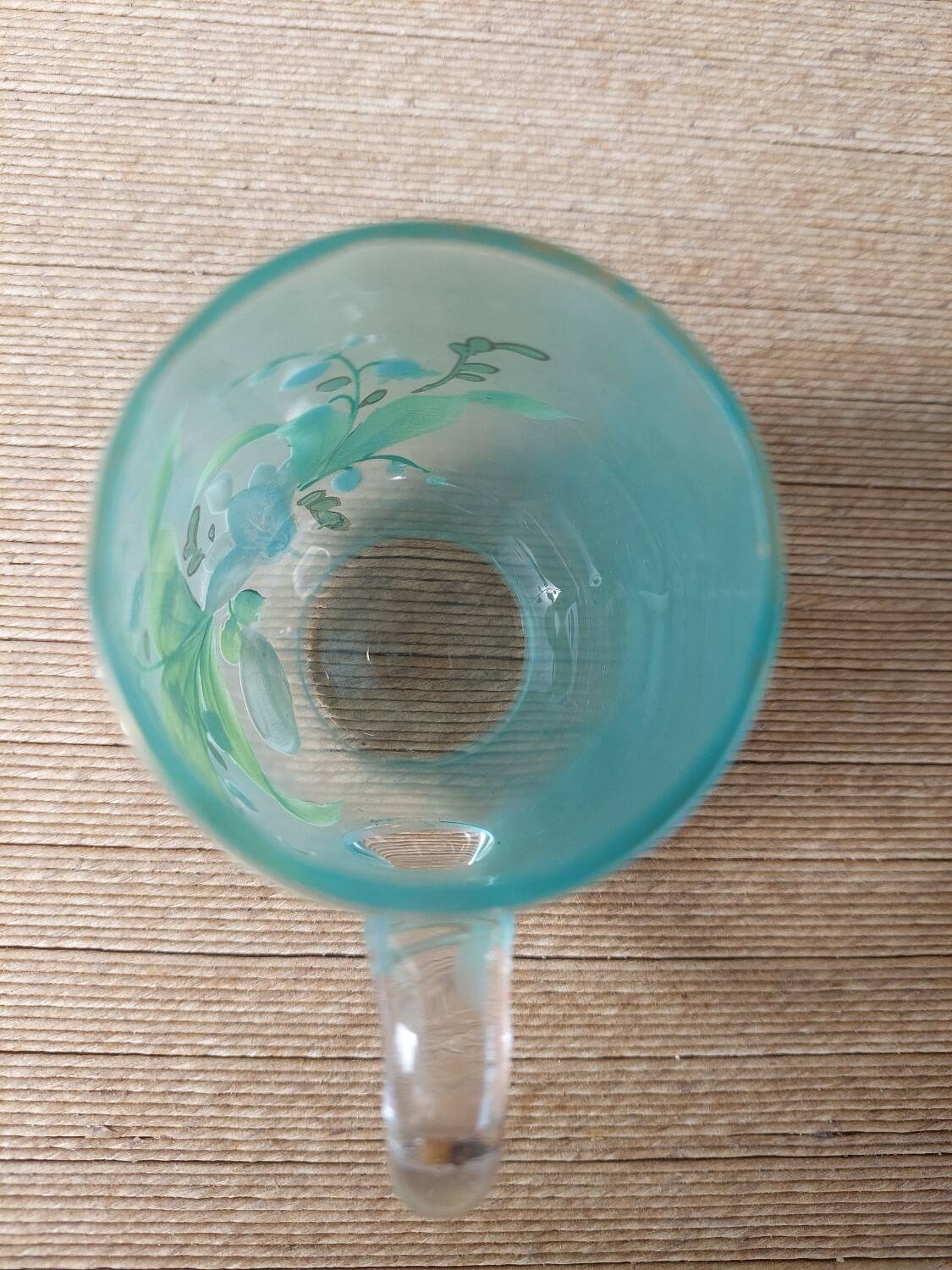 Enamelled glass mug/cup