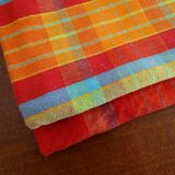 Lot 6 vintage multi-coloured plaid towels