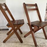 Folding chairs "by the wood fire"