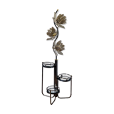 Lotus floor lamp 90s black and gold