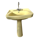 Lavabo vintage jaune pâle