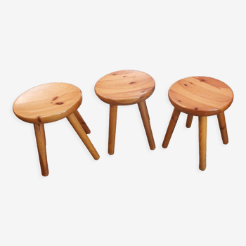 3 tabourets bois