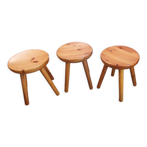 3 tabourets bois