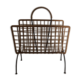 Rattan and iron magazine holders