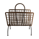 Rattan and iron magazine holders
