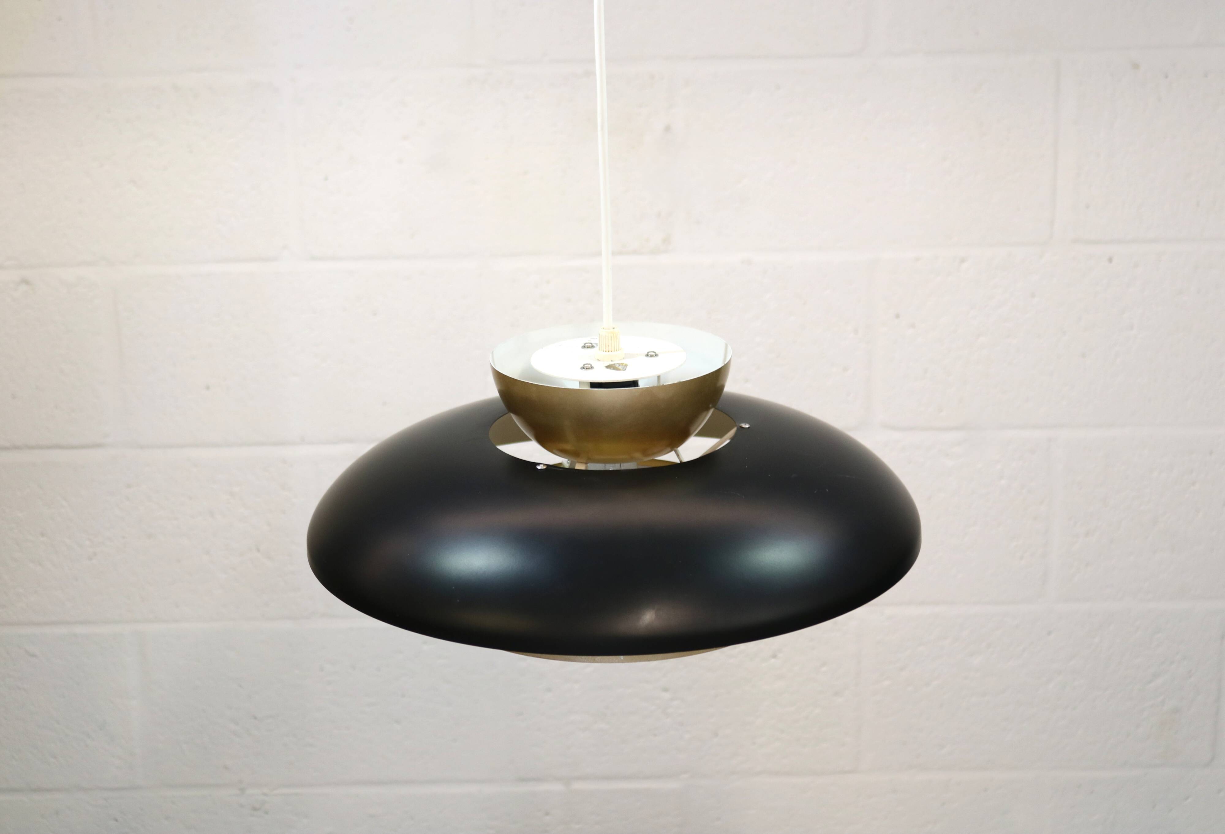 Rare black and golden colored Danish Pendant Lamp - Fog and Morup  - Denmar