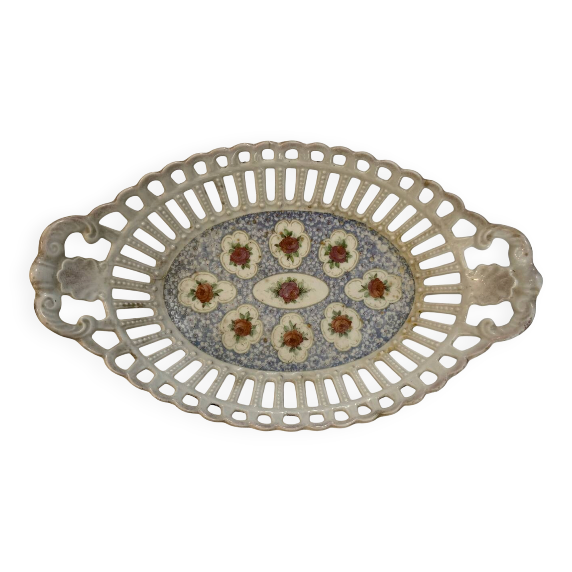 Openwork porcelain basket