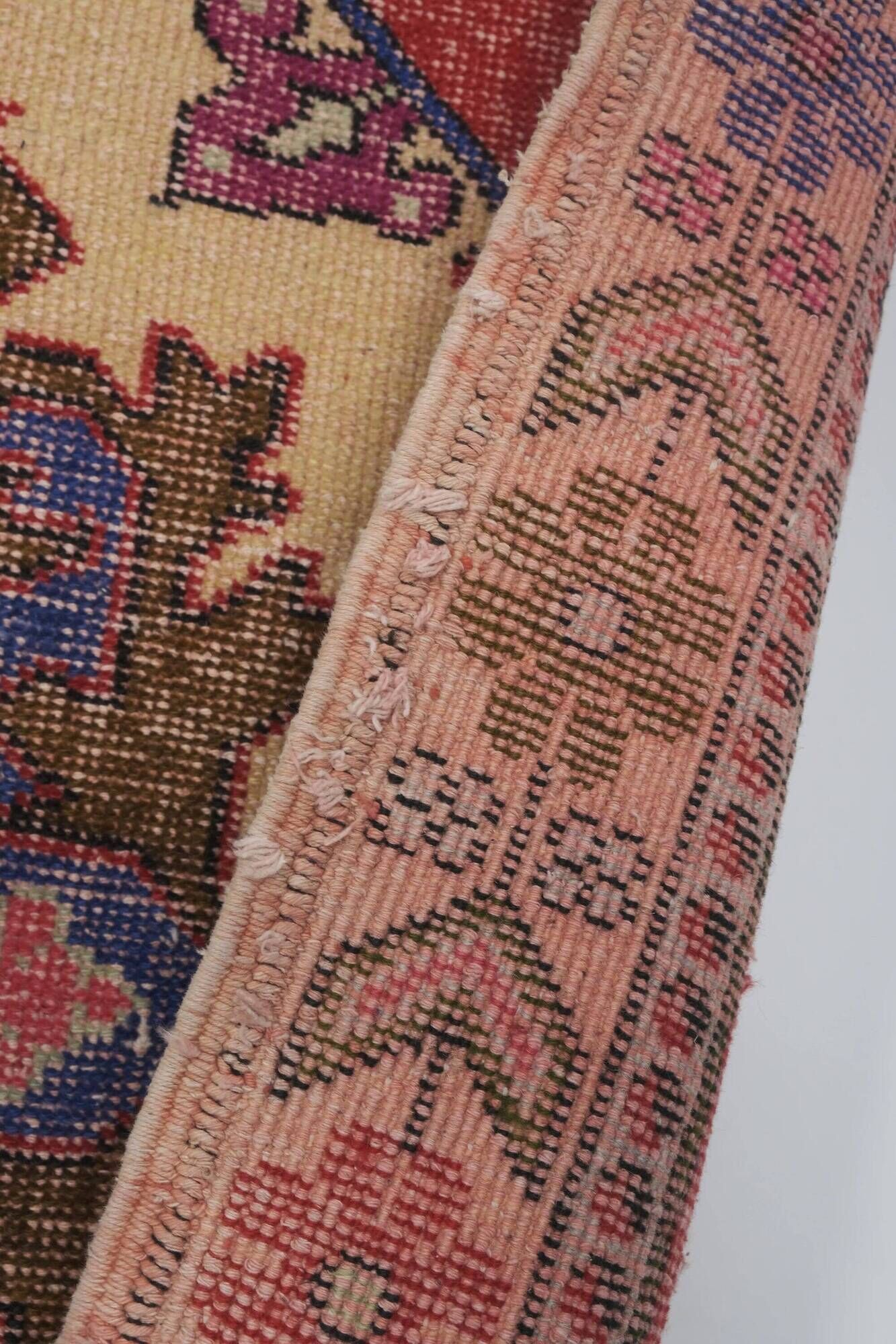 Vintage Turkish handmade rug 137x222 cm