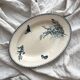 Oval ironstone dish flowers birds "Malaga" Petrus Regout