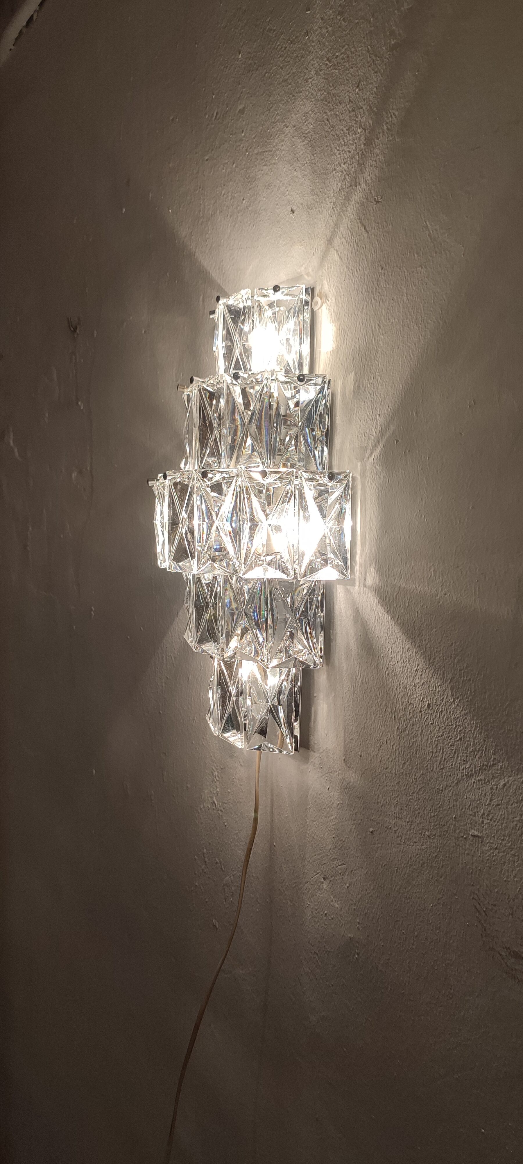 Kinkeldey glass wall lamp, Germany, 1970