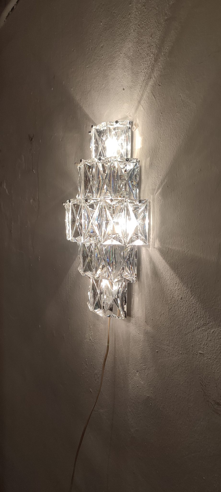 Kinkeldey glass wall lamp, Germany, 1970