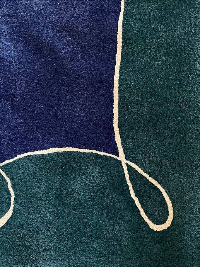 Large hand-tufted wool rug by Tisca Switzerland from the 1990s.