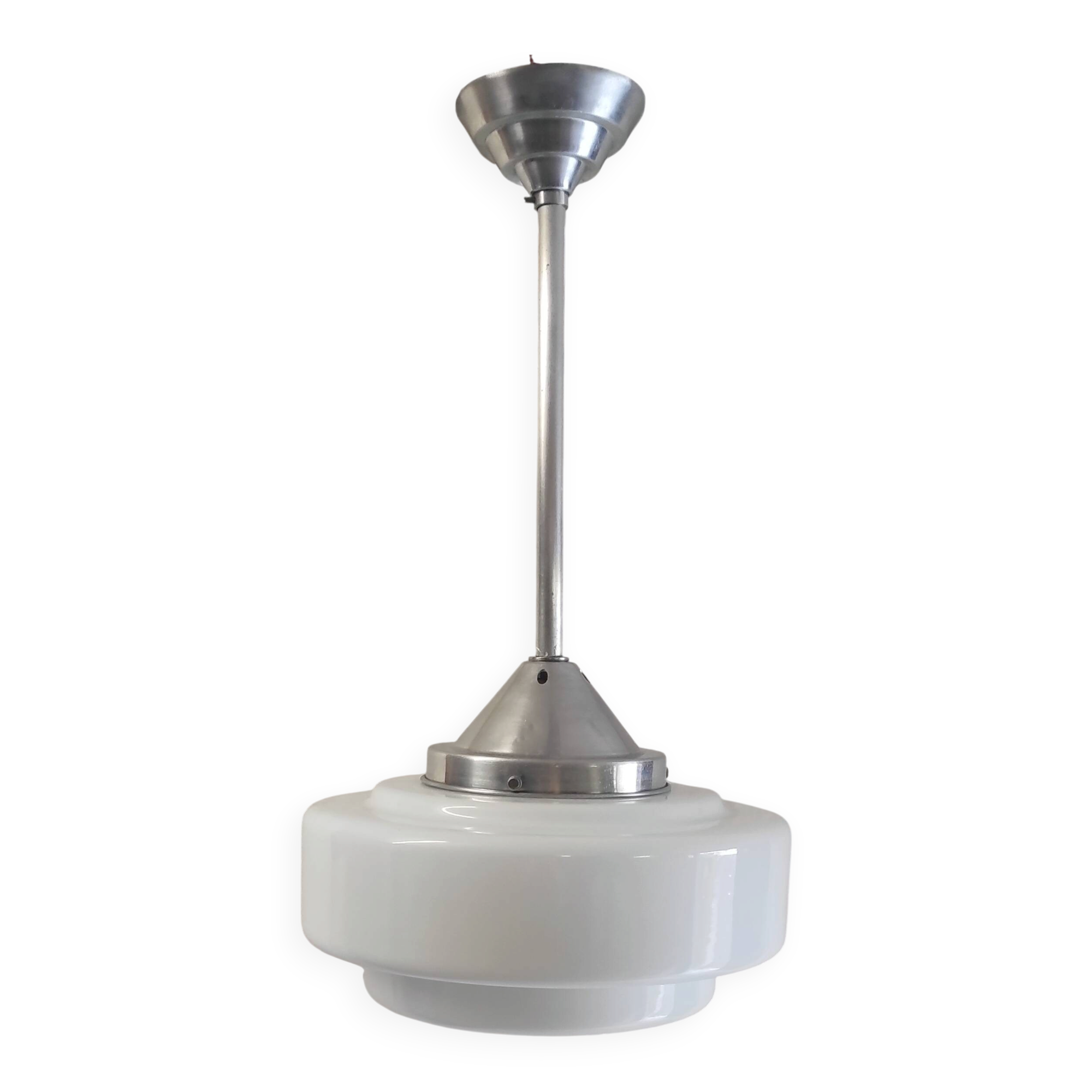 Art Deco opaline globe suspension XL - mid 20th century