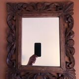 Old mirror carved wooden frame