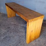 Old patinated solid wood bench 120cm